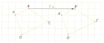 Gráfico de un triángulo trasladado por un vector